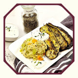 HR-12 ~ Gebratene Aubergine mit Couscous-Salat und Thymian-Dressing